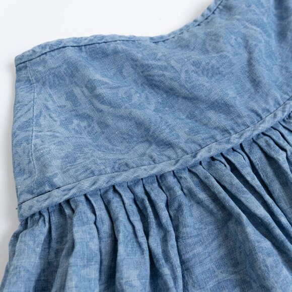 Isabel Marant Étoile Blue Chambray Cotton Linen Tiered Mini Skirt Size 40 - Picture 5 of 9